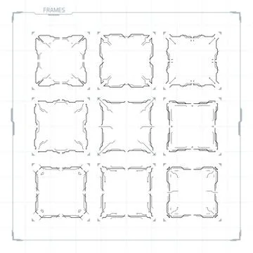 Light version of HUD square blank text blocks Stock Illustration