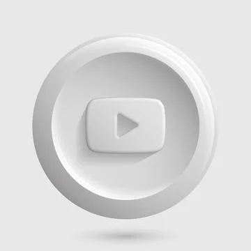 Light Version of Red Video Platform Icon. Isolated 3D Play Button Stock Illustration