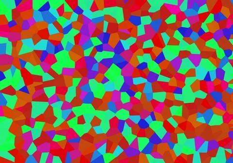 Light vibrant multicolor polygonal background in green, turquoise, red, ora.. Stock Illustration