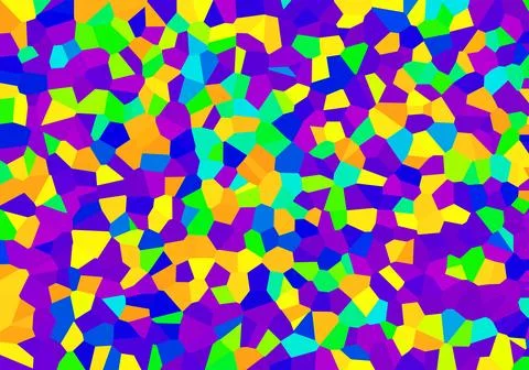 Light vibrant multicolor polygonal background in purple, blue, yellow, gree.. Stock Illustration