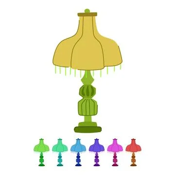 Light vintage table lamp vector cartoon graphic Stock Illustration