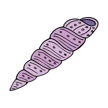 Light violet sea shell on white background. Vector image. Stock Illustration