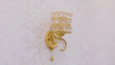 Light on the wall. Golden Stock Footage 155960860