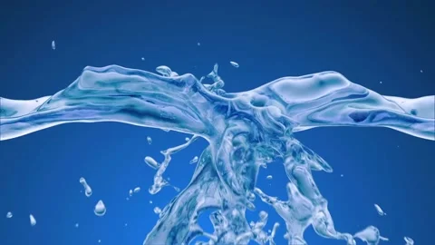 Light water colliding in a 3D animation Stock Footage 238968209