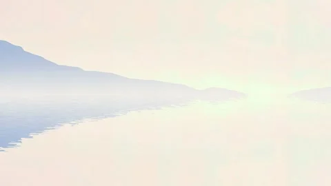 Light on Water: A Tranquil Lake Scene Under an Ethereal Sky - An Animated Lands Stock Footage 306504987