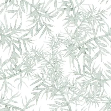 Light watercolor plants seamless pattern isolated on white Stock Illustration
