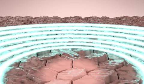 Light Wave Energy Protecting Damaged Skin - 3d illustration Stock Illustration