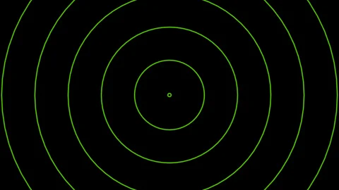 Light wave radio diffusion. Abstract background. Digital radio waves circle Stock Footage 292641703