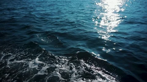 Light waves on the sea from the boat motor Stock Footage 201607435