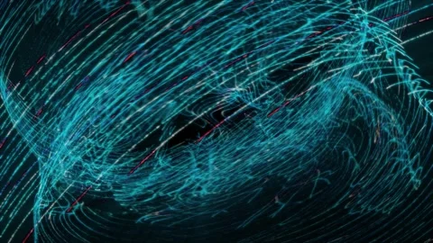 Light waves swirl elegantly, forming intricate patterns Stock Footage 311870517