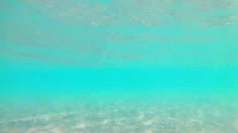 Light waves underwater near the sandy shore on a clear sunny day, Red Sea, sandy Stock Footage 115069899