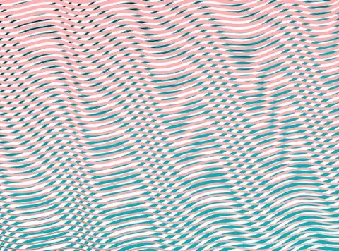 Light wavy abstract background with moire effect of linear waves. Stock Illustration