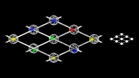 Light Web Mesh Grid Layer Nodes Icon Stock Illustration