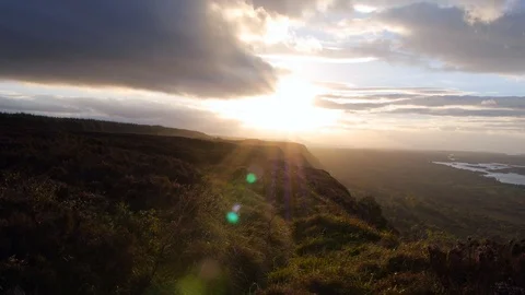 Light in the Western Sky Cliffs of Magho County Fermanagh Northern Ireland Video stock 98292245
