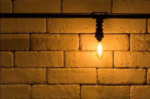 Light on white brickwork for background Stock Photos