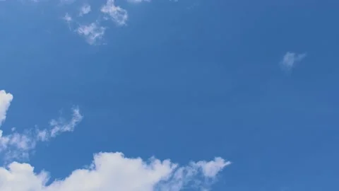 Light white clouds flew past in the bright blue sky. The summer of the sun's sco Stock-Footage 163710809