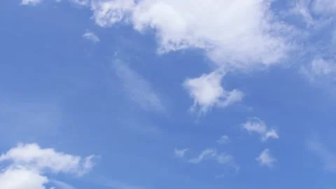 Light white clouds flew past in the bright blue sky. The summer of the sun's sco Stock-Footage 163710820