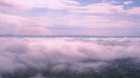 Light white clouds flew past in the bright blue sky. The summer of the sun's sco Stock-Footage 163710859