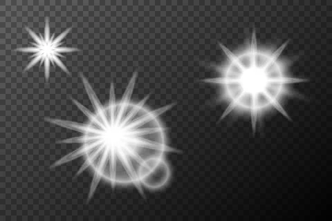 Light white effect: isolated flare, tire explosion, dust line, sun flare, sta Stock Illustration