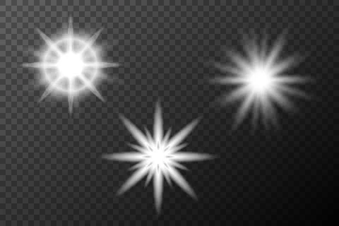 Light white effect: isolated flare, tire explosion, dust line, sun flare, sta Stock Illustration