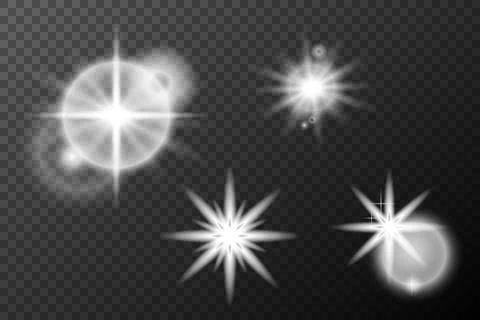 Light white effect: isolated flare, tire explosion, dust line, sun flare, sta イラスト素材