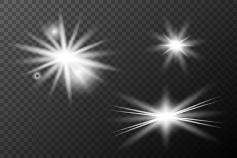 Light white effect: isolated flare, tire explosion, dust line, sun flare, sta イラスト素材