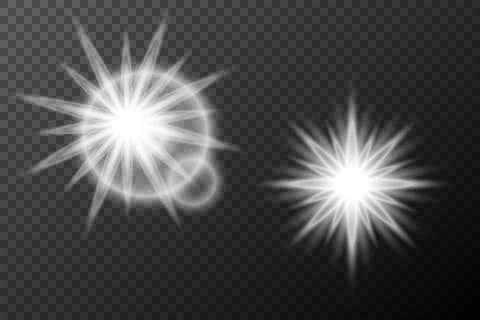 Light white effect: isolated flare, tire explosion, dust line, sun flare, sta Stock Illustration