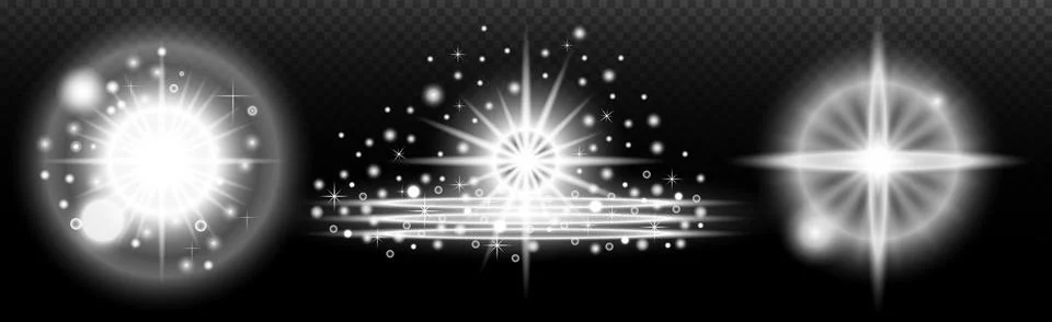 Light white effect: isolated flare, tire explosion, dust line, sun flare, sta イラスト素材