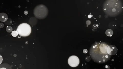 Light white lights bokeh on black solid background, 3d bubbles effect Stock Footage 308526046