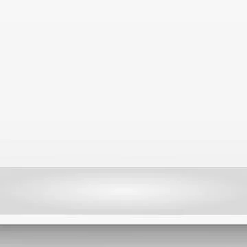 Light white stone table top on white background, advertising web template - Illustrazione stock
