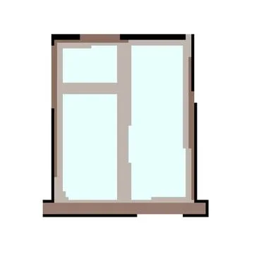 Light window frame pixel art vector illustration Stock Illustration