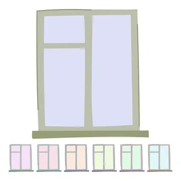 Light window frame vector cartoon graphic イラスト素材