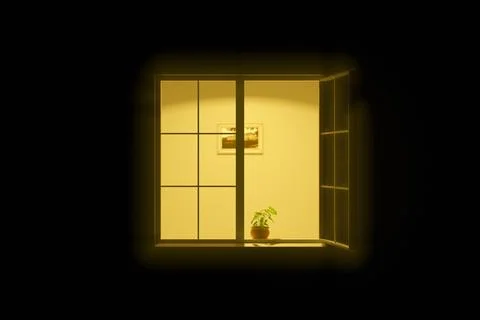 Light in the window Stock Illustration