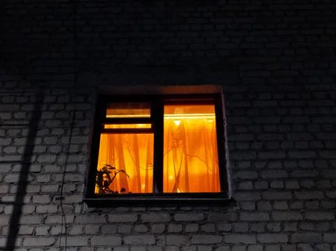 Light from the window at night Stock Photos