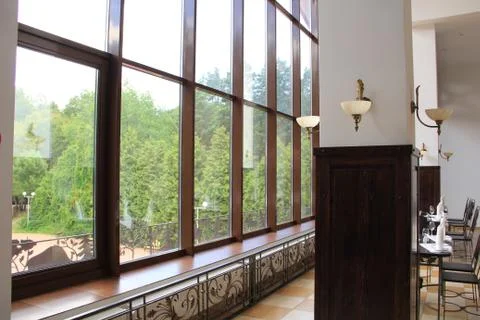 Light from a window at restaurant. Stock Photos