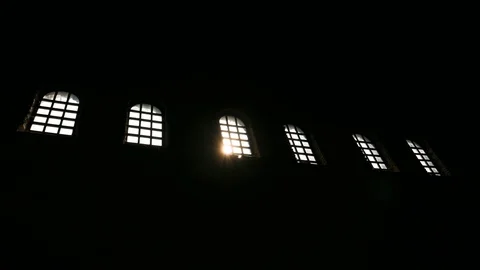 Light From The Windows In The Ancient Christian Temple. Vídeos de archivo 111145901
