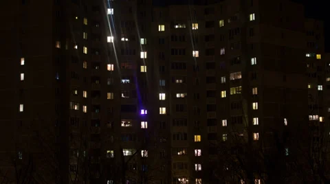 Light from the windows house Timelapse 4K Stock-Footage 36067015