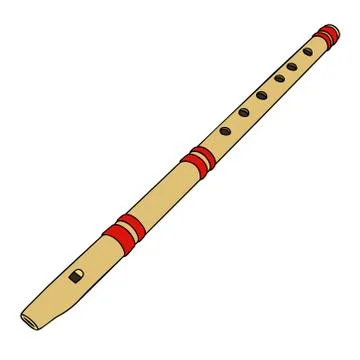 Light wooden flute Stock Illustration