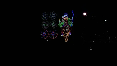 Light works at indian temple Stock Footage 171297556