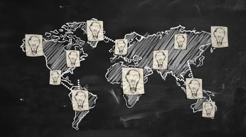 Light up the world on Blackboard Stock Footage 37347426