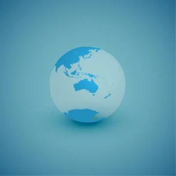 Light world globe map on blue background, vector illustration Illustrazione stock