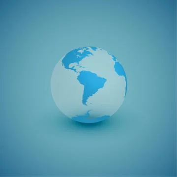 Light world globe map on blue background, vector illustration Illustrazione stock