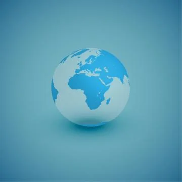 Light world globe map on blue background, vector illustration Stock Illustration