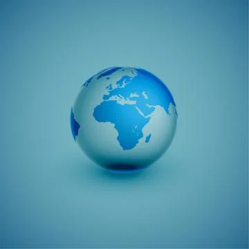 Light world globe map on blue background, vector illustration Illustrazione stock