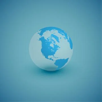 Light world globe map on blue background, vector illustration Illustrazione stock