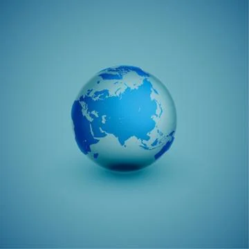 Light world globe map on blue background, vector illustration Stock Illustration