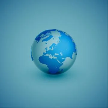 Light world globe map on blue background, vector illustration Stock Illustration