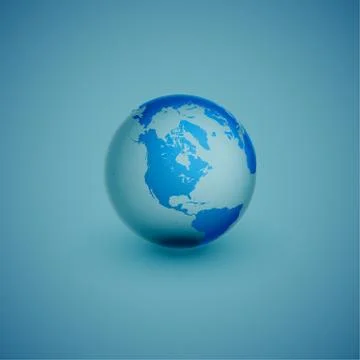 Light world globe map on blue background, vector illustration Illustrazione stock