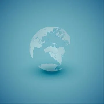 Light world globe map on blue background, vector illustration Stock Illustration
