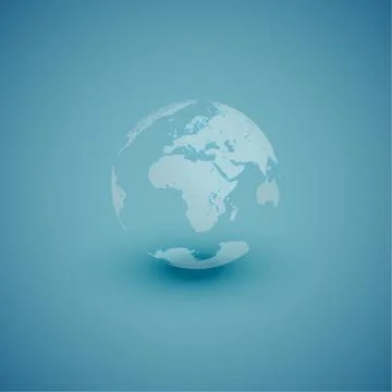 Light world globe map on blue background, vector illustration Illustrazione stock
